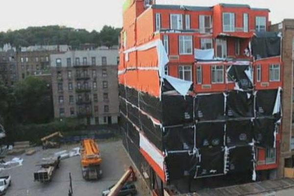 Image of City's First Prefabricated Apartment Building Rises In Upper Manhattan